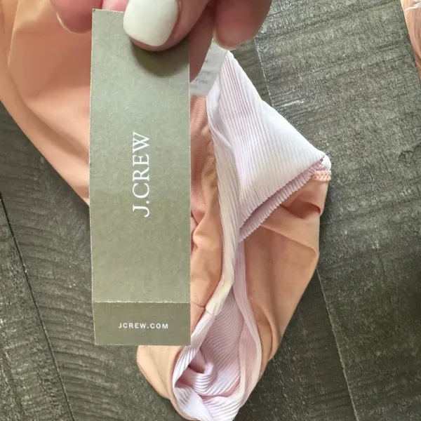 J.CREW NWT Ribbed high-rise cheeky bikini‎ bottom style BE808 Baby Pink Size M - Image 7