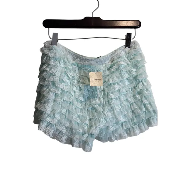 Free People Feeling For Lace Micro Shorts Billowing Sail Blue XS NWT - Image 4