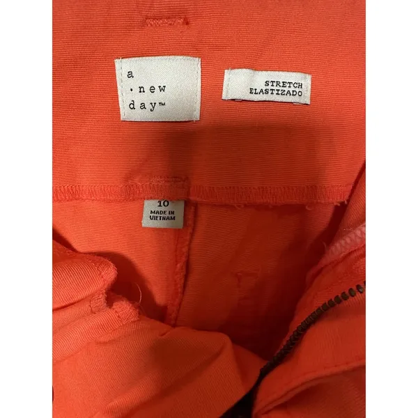 Women's High-Rise Tapered Ankle Tie-Front Pants - A New Day‎ Orange Size 10 - Image 8