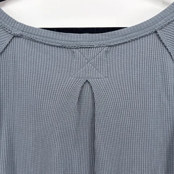 Free People We The Free Small Gray Arlo Thermal‎ Waffle Knit Oversized OB1169470 - Image 5