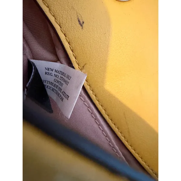 Kate Spade Yellow Quilted Leather Shoulder Bag Flap Chain Strap Crossbody Small - Image 12