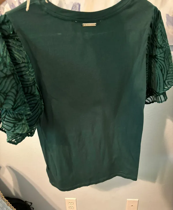 Michael Kors Green Short Sleeve Blouse - Image 2