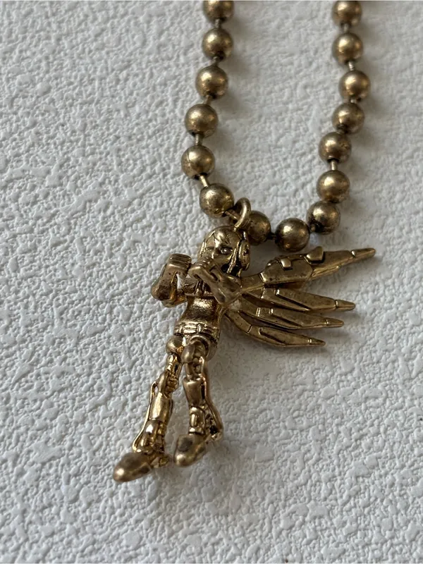 NWOT Marc Jacobs Gunmetal Angel Pendant Necklace in gold - Image 3
