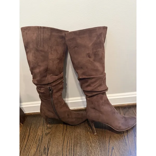 Open Edit Ariana Pointed Toe Knee High Brown Sz 8 NEW - Image 2
