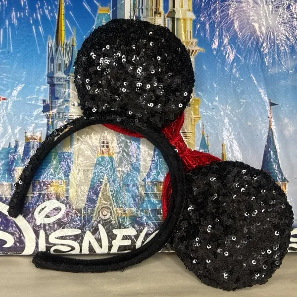 Disney parks OG sequin classic red bow Minnie Mouse ears - Image 2
