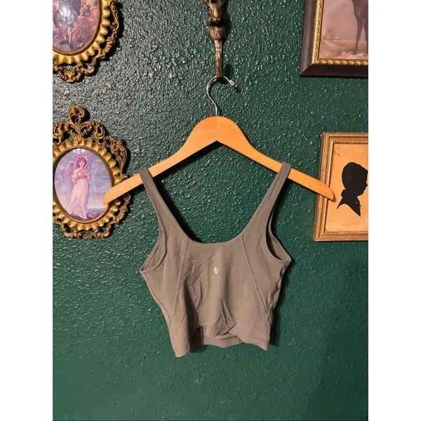 Lululemon Align Cropped Tank Top Size 2 Green Gray - Image 2