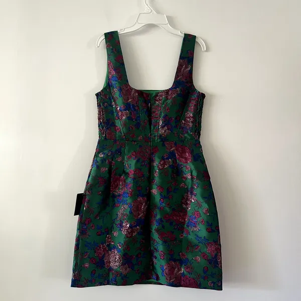 Lulu's Floral Satin Cocktail Mini Dress NWT Size S - Image 2