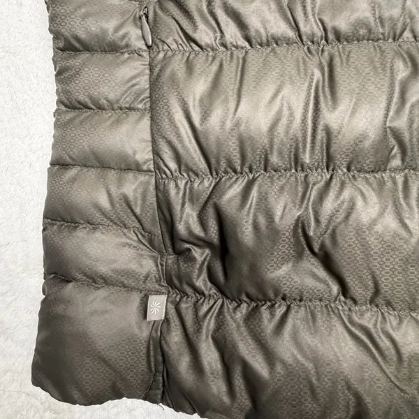 Athleta‎ Goose Down Puffer Jacket Brown Quilted Full Zip Coat Womens Size Jacket - Image 4