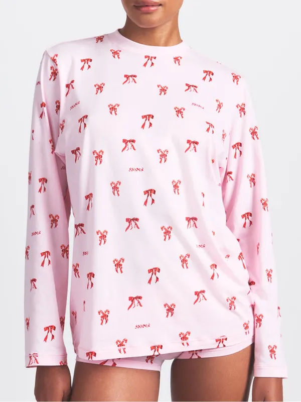 Skims long sleeve relaxed fit boyfriend tee limited edition sz XL cozy chic NWT - Image 2