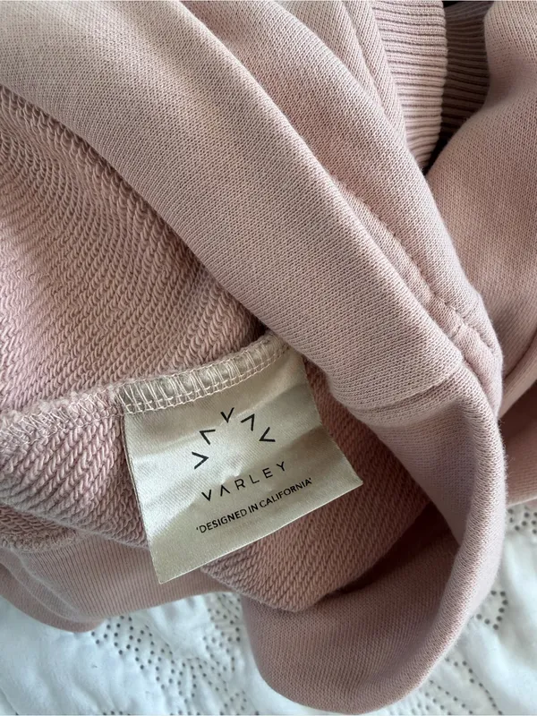 Varley‎ Pink Open Back Mock Neck Sweatshirt Pullover Size Small - Image 4