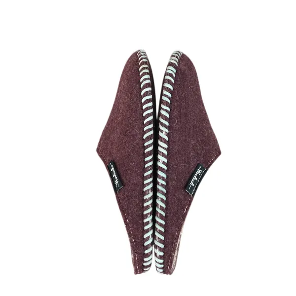 WOOLRICH Fleece-Lined Felt Slippers W's 9 Maroon Lightweight Indoor Cottagecoree - Image 4