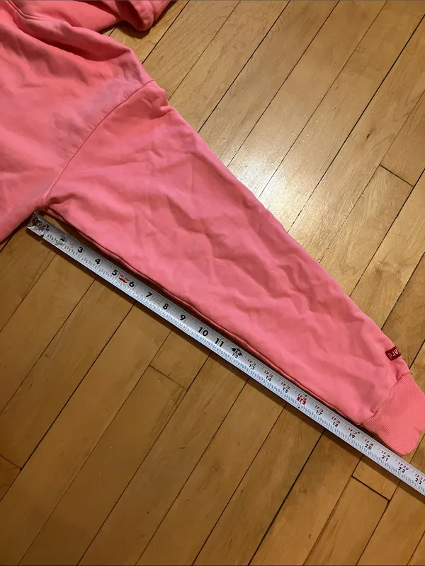 The Standard Label Pink Privacy Please Red Statement Hoodie Sweatshirt Size XS - Image 9