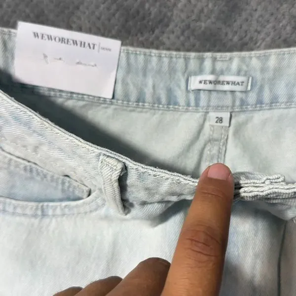 WeWoreWhat The Icon Jean Size 28 Icy Light Wash High Rise Straight Leg NEW #1600 - Image 5