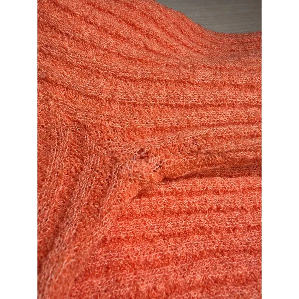 Vintage Short Sleeve Cardigan Womens M Orange Nautical Coastal Retro Halloween - Image 6