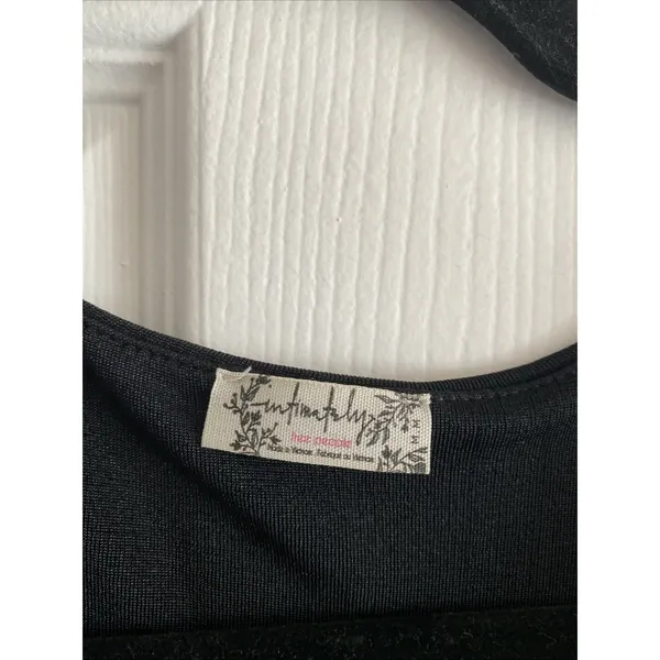 Intimately Free People Draped Surplice Bodysuit Womens Size M Black Long Sleeve - Image 2