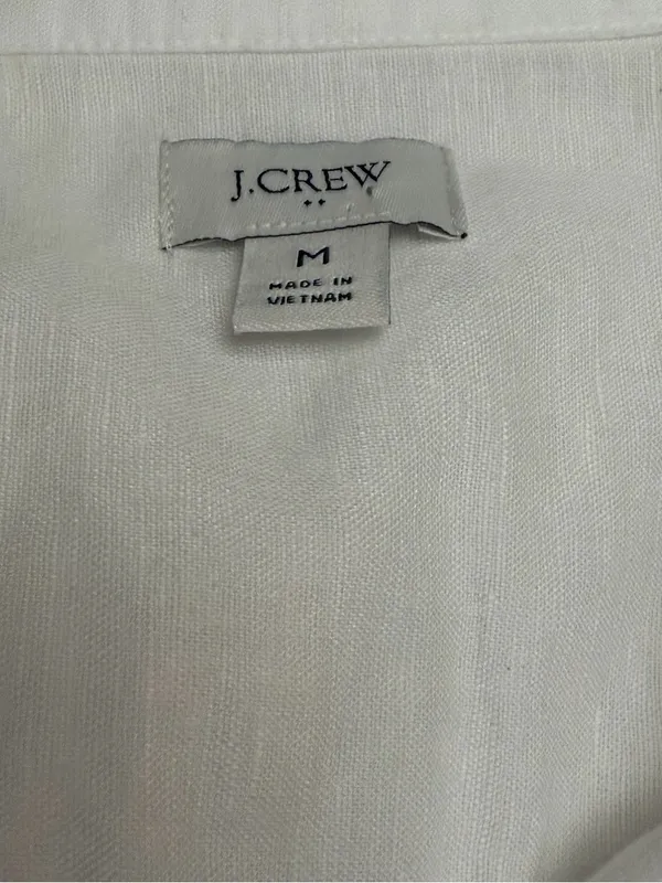 J. Crew Factory White Long-Sleeve Popover Blouse - Image 4