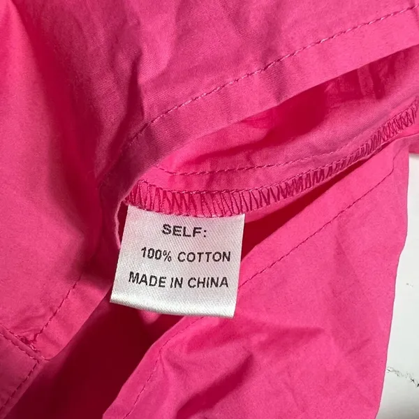 NWT Bibi Pink V Neck‎ Poplin Blouse puff shoulder Sz S - Image 8