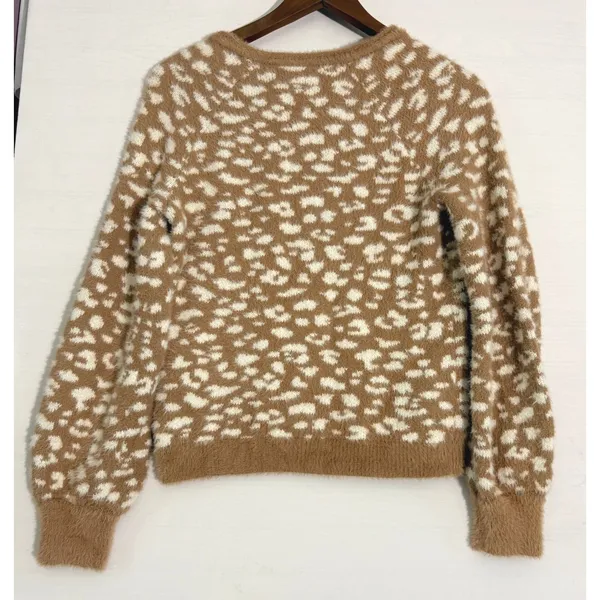 Abercrombie & Fitch Soft Collection Animal Eyelash Knit Sweater Carmel Cream XS - Image 2