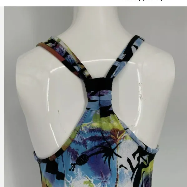 Derek Heart High Low‎ Dress Medium Tropical Floral Racerback Sleeveless Summer - Image 8