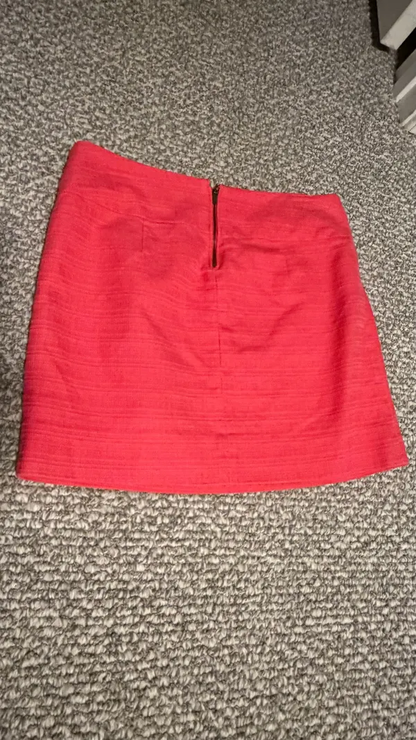 J. Crew Coral Textured Mini Skirt 100% cotton size 4 - Image 3