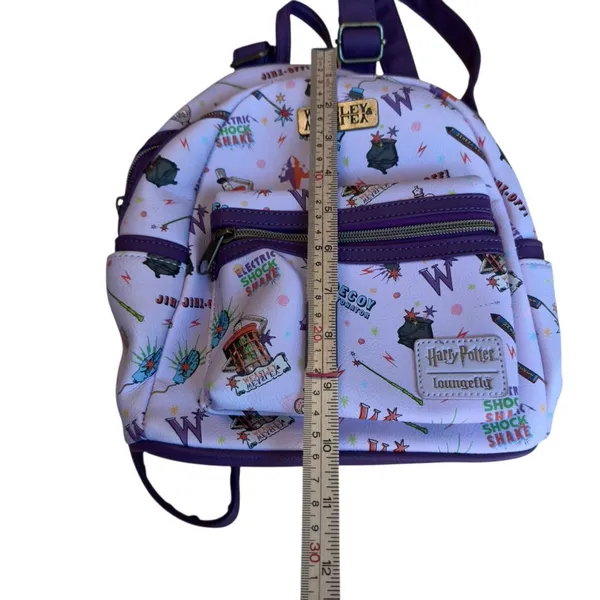 Loungefly Harry Potter Weasleys Wizard Wheezes Mini Backpack Purple Rare 11x10” - Image 11