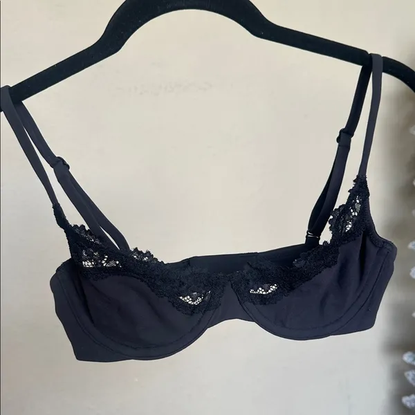 Skims Fits Everybody unlined underwire Lace Scoop Bra Onyx Black NWT 30B - Image 3