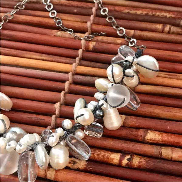 Silpada Sterling Silver Pearl & Glass Beaded Oxidized Necklace. - Image 5