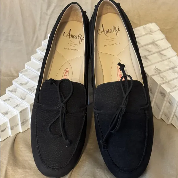 Amalfi by Rangoni Firenze made in Italy black suede woman’s bow flats size 7 NEW - Image 6