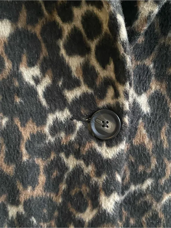 Dip wool blend dress coat leopard animal print fall winter midi length over coat - Image 6