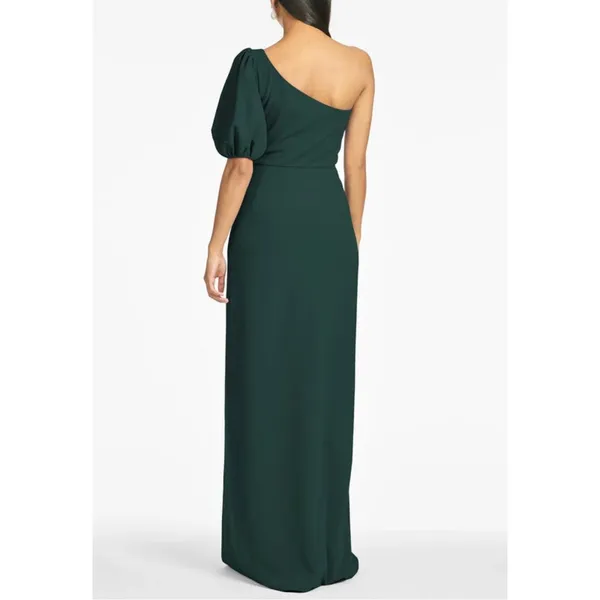 Sachin & Babi Women’s Plus 18W Emerald Green Nadia Gown One Shoulder Puff Sleeve - Image 12