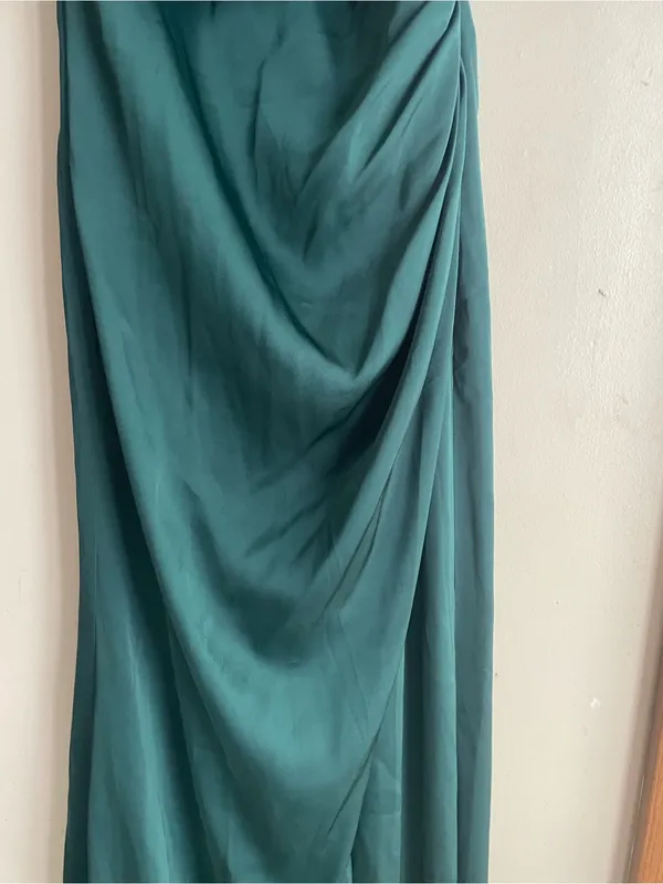 Birdy Grey Lydia Dress Shiny Satin Emerald - Image 6