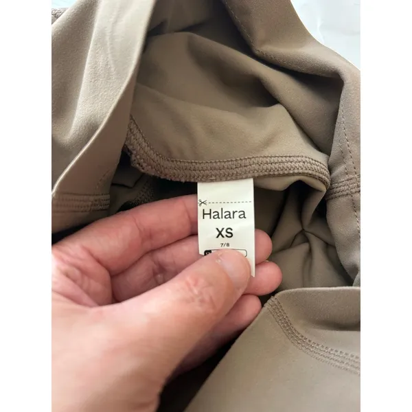 Halara high waisted tummy control taupe XS stretch pants yoga workout running - Image 4