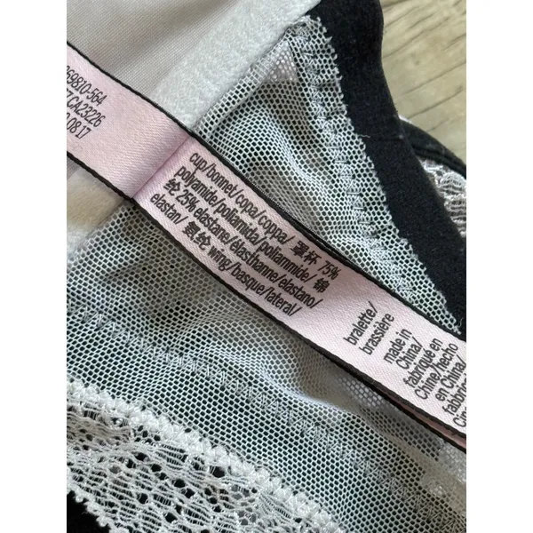Victoria's Secret EUC Womens Bralette‎ Lined Up Lace velvet straps sexy size L - Image 7