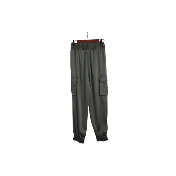 Joe's Jeans Satin Green Cargo Pants Relaxed Utility Drawstring Joggers Medium - Image 2