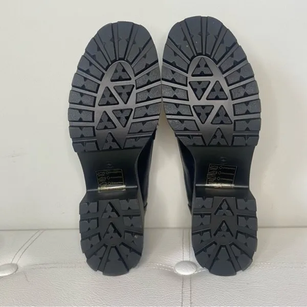 Nasty Gal Black Faux Leather Chunky Loafer with Gold Thick Chain Size 8 - Image 11
