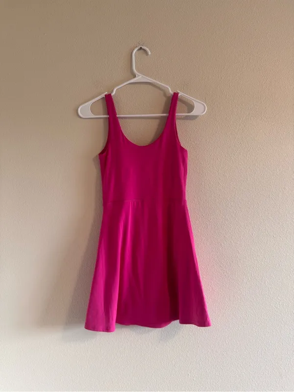 Yogalicious Hot Pink Scoop Neck Skater Dress - Image 3