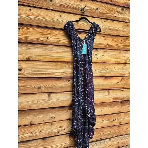 NWT Tiare Hawaii Blue Ruffle Hem Maxi Dress Size S M L XL - Image 3