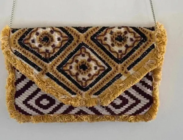 Promod Multi Beaded Fringe Clutch medium multicolor Gold - Image 8