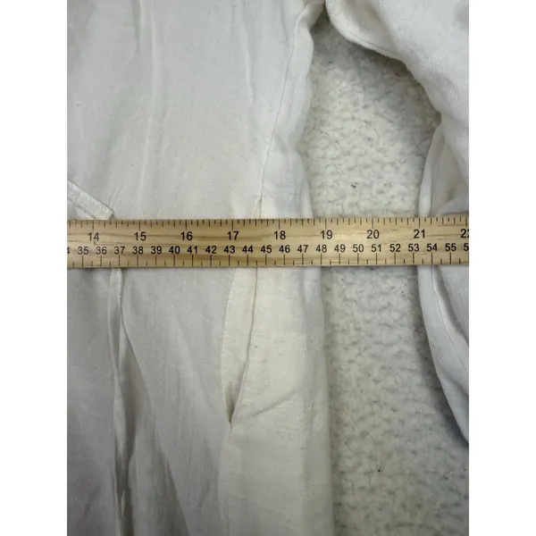 Free People Dress Small‎ Womens White Boho Peasant Ruffle Hem Lace Trim Festive - Image 5