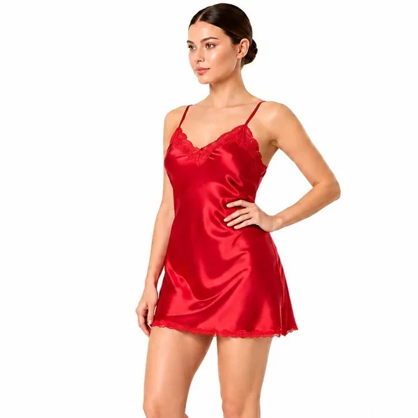 Victoria's Secret Red Lace Embellished Chemise, L - Image 2