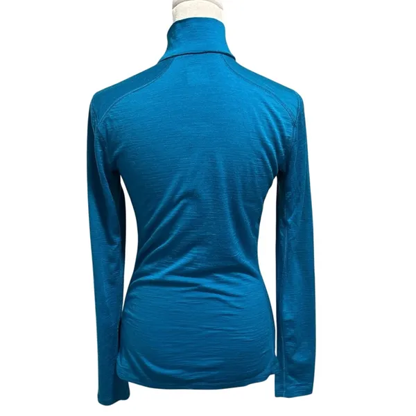 Icebreaker Womens Size S Bodyfit Merino 200 Wool 1/4 Zip Pullover Turquoise Blue - Image 3