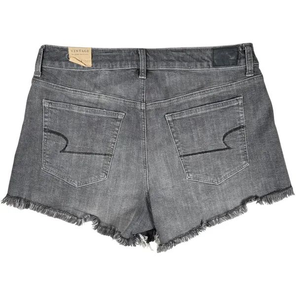 American Eagle‎ Vintage Hi-Rise Festival Shorts Grey Studded Denim Size 14 NWT - Image 2
