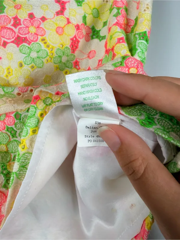 Lilly Pulitzer Tate Skirt Size 6 Floral Sunbonnet Lace Pink Green Yellow - Image 4