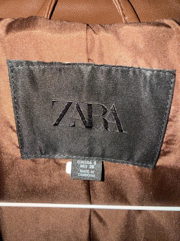 Faux Leather Brown Jacket ZARA - Image 3