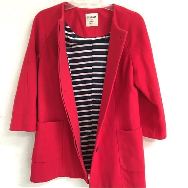 Old Navy wool blend hidden button up coat S‎ - Image 2