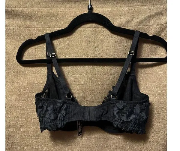 Victoria's Secret Lace Unlined Plunge Bra Black Size 34D - Image 6