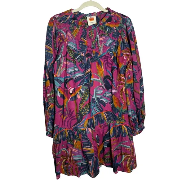 Farm Rio Rainbow Macaws Mini Dress Women's Sz. M - Image 3