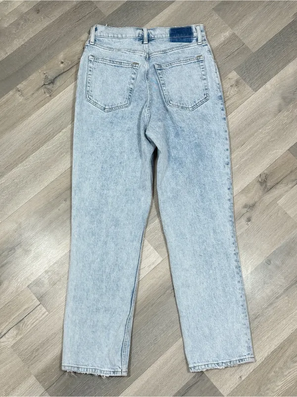 Abercrombie & Fitch 90s‎ Straight High Rise Crossover Jeans Stone Wash Blue 8 - Image 8