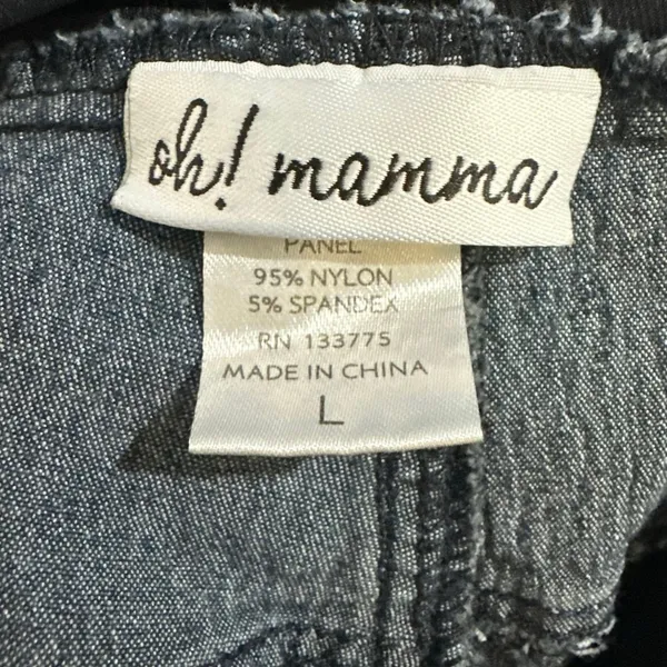 Oh! Mamma Dark Wash Full Panel Maternity Jeans L Over-the-Belly Pregnancy Denim - Image 8