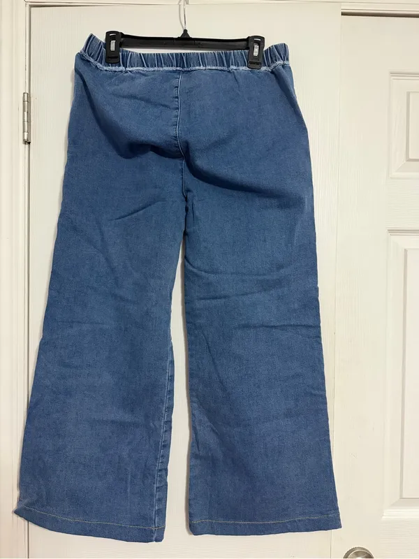 Tractr Wide Leg Denim Pull-On jeans rayed detail big pockets medium boho grunge‎ - Image 10